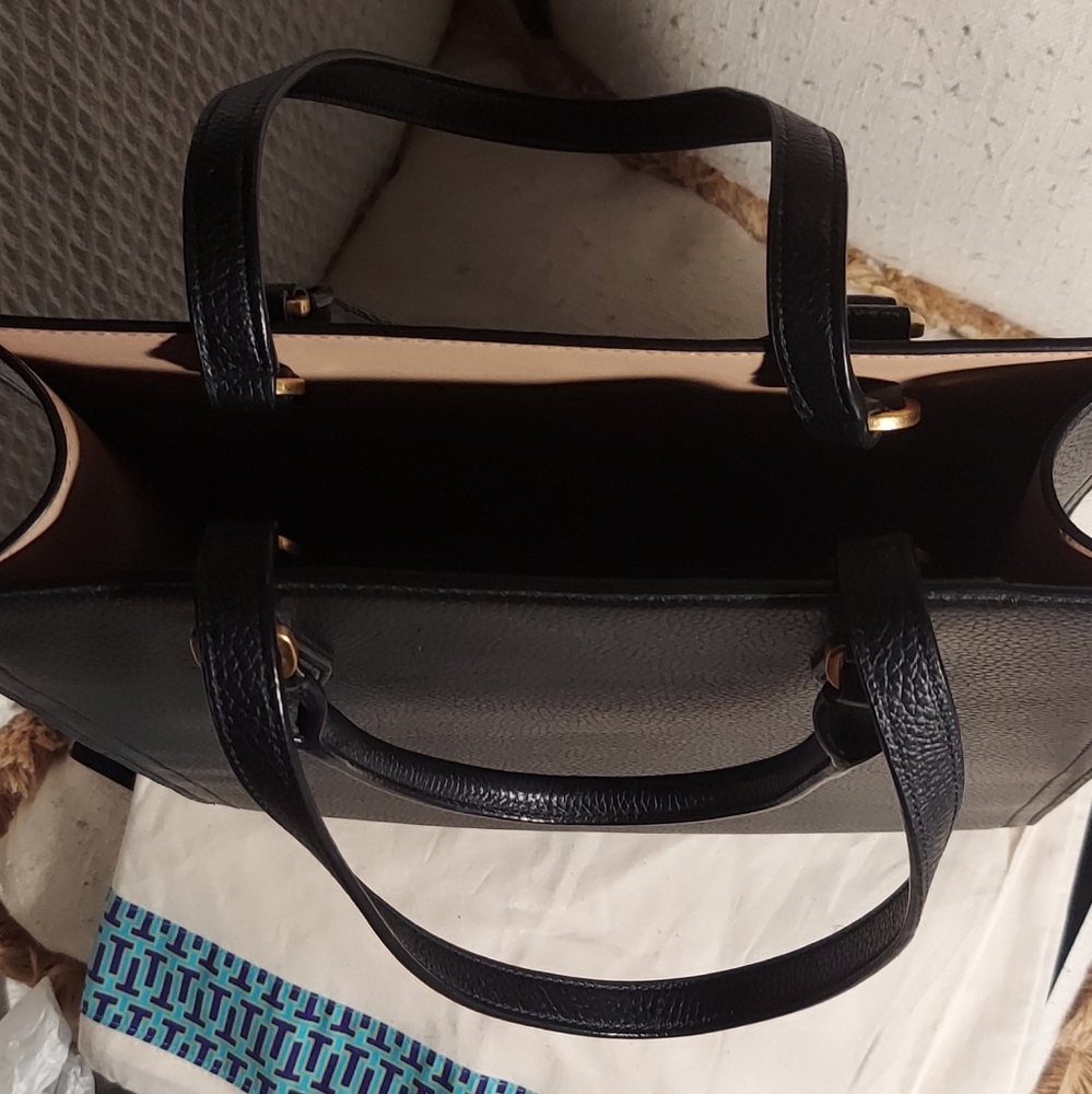 Tory Burch Black Large Pebbled Leather Blake Satchel Shoulder Bag with Dustbag - Picture 9 of 15